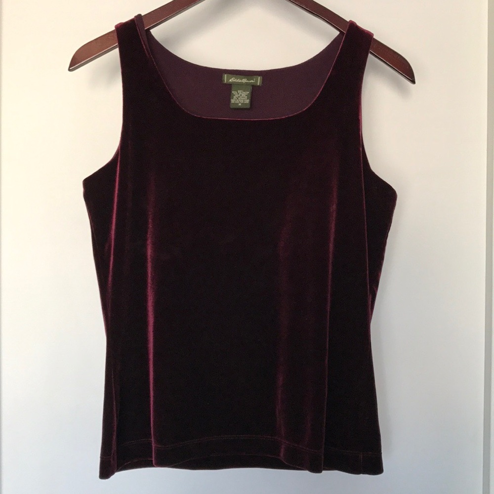 Maroon Velvet / Velour Sleeveless Top